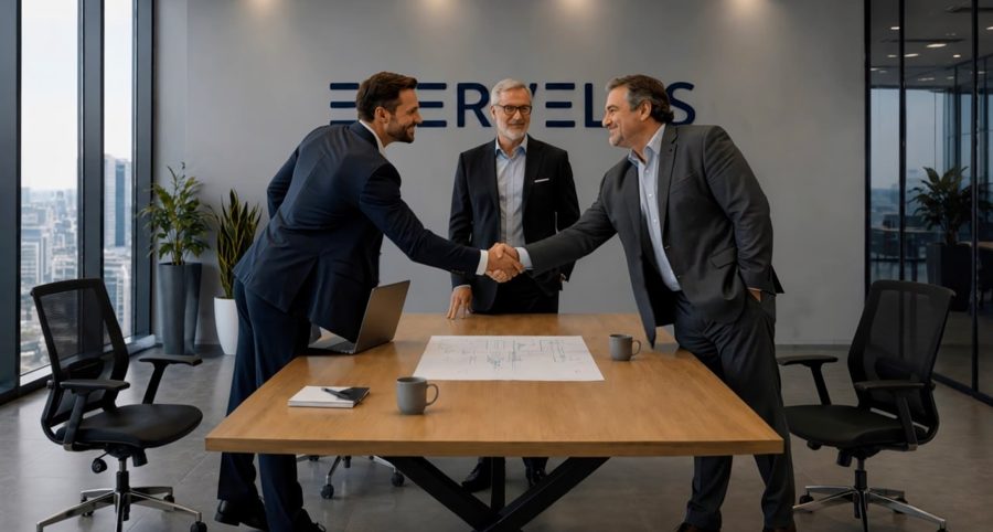 Команда EnerVeles обсуждает проект завода